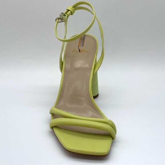 SAM EDELMAN Kia Leather Cone-Heel Sandal in Kiwi - Picture 3 of 14